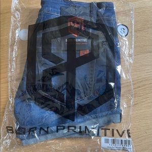 BNWT Born Primitive Liberty Jorts (Dark Wash) size S